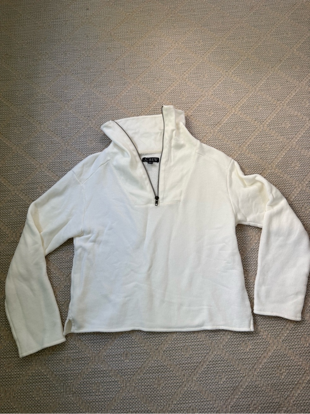 J. Crew Cream Half-Zip Turtleneck Pullover